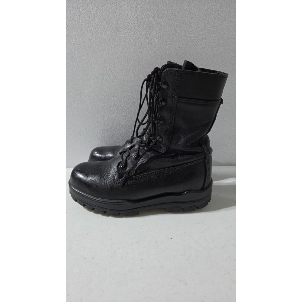 Womens Bates Dura Shock Black Leather Combat Steet Toe Boots Size 6W F2413-11